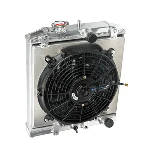 本田思域92-00铝制散热器的LINTE全铝散热器和护罩风扇