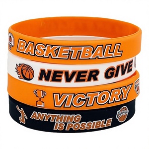 24 Hour Shipment Spot Goods Durable Basketball Silicone Wristband for Events