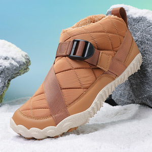 Bottes d'hiver unisexes, hauteur cheville, bout fermé, doublure en fourrure, semelle extérieure en caoutchouc imperméable, semelle intermédiaire en EVA, antidérapantes, chaudes et confortables - Product Image 3