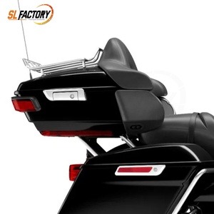 Gloss <strong>Black</strong> Motorcycle 13.7" King Size Tour Pak <strong>Trunk</strong> W/<strong>Black</strong> Latches/Rack Fit for Harley Touring Road Street Glide 2014-2023 - Product Image 2