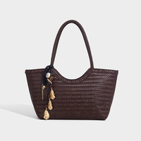 Bolso Tote de Gran Capacidad en PU Tejido para Mujer, Nuevo Modelo 2025, de Alta Gama, Moderno y Combinable con Todo, Compras en Línea en Alibaba, Guangzhou