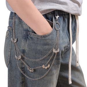 โซ่คล้องกางเกงโลหะหลายชั้น วิงส์ ทำจากโลหะผสมสังกะสี สไตล์ลำลอง ฮิปฮอป - Product Image 2