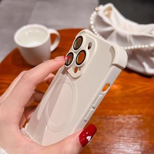 For iPhone 17 liquid silicone magnetic phone case for Apple 16 four-<b>corner</b> drop-proof protective case with lens film 15 - Product Image 3