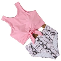 XCYL-200007 Dames Sexy High-Leg 2-delige Bikini Zwemkleding met Printdesign, Anti-UV & Snel Droogend, OEM Merk Zwempakken