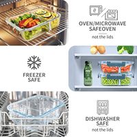 Boîtes de Conservation Alimentaire en Verre de 1 L, Contenants Repas Préparés en Verre avec Couvercles, Bentos de Déjeuner Hermétiques en Verre