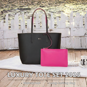 2025奢华PU皮革女式手提包名牌设计师拉链封口涤纶2 pcs套装全新在线 - Product Image 2