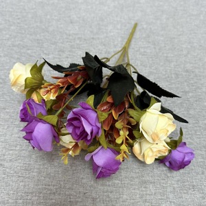 Large Simulation 10 <b>Heads</b> Rich Rose Living Room Hotel Wedding Small Bundle Flowers FGM-MX <b>Styling</b> Manufacturer Wholesale - Product Image 5