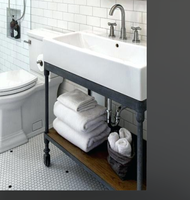 Console en céramique évier noir mat bassin merveilleux salle de bain en acier robuste vanité bases rétro pieds de Table cuisine remodelage