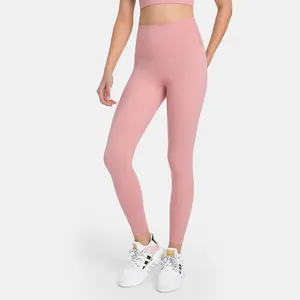 Celana yoga wanita, celana yoga tidak terlihat dengan pinggul ketat dua sisi matte Dan celana fitness pinggang tinggi