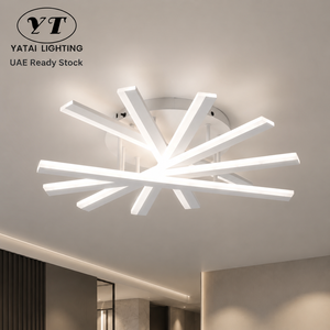 โคมไฟเพดาน LED ทรงเรขาคณิตทันสมัย ​​อะคริลิคติดพื้นผิว รีโมทหรี่แสงได้ สามสี ตกแต่งบ้าน สำหรับห้องนั่งเล่น ห้องนอน - Product Image 1