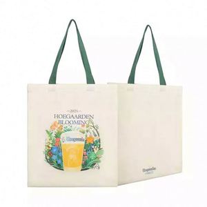 Custom Printed Full Color Eco Recycled Natural <b>Canvas</b> Tote Bag with Zipper and Custom Logo - Product Image 1