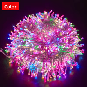 Warm White LED <b>Fairy</b> String <b>Lights</b> IP65 PVC White Wire 10M 100LED Christmas Tree Porch Party Decoration Custom Color OEM - Product Image 2