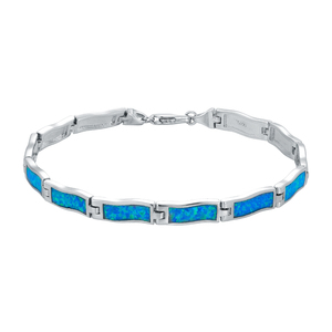 Bracelets de haute qualité en argent plaqué argent avec opale bleue synthétique, bijoux à la mode, bracelets à breloques religieux hawaïens de l'océan <span class=keywords><strong>Pacifique</strong></span> - Product Image 1