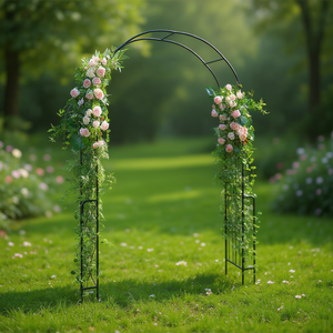 Arco de jardín de metal negro de 7.9 pies para bodas y plantas trepadoras con diseño de valla - Product Image 2