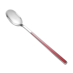 DFU0168 Cuchara de postre coreana de acero inoxidable 304 con mango largo, cuchara para helado de verano, cuchara para batir café - Product Image 2