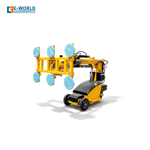 เครื่องยกกระจก E-WORLD สำหรับกระจกหนา 3-20 มม. สีเหลือง เครื่องยนต์เหล็ก 304 ระบบสุญญากาศอัตโนมัติ ระดับความปลอดภัยสูง - Product Image 1