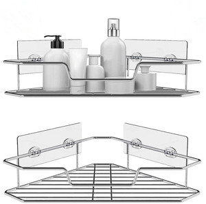 Estante Esquinero Adhesivo para Ducha Hongdec, Cesta de Acero Inoxidable Moderna y Duradera de un Solo Nivel, Tamaño Personalizado, Sin Perforaciones, para Montar en la Pared - Product Image 2