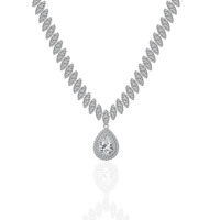 Parure de bijoux personnalisée vintage en moissanite et diamant, avec bague, boucles d'oreilles et collier en forme de poire, pour soirée, en or, certifiée IGI