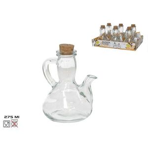 Bouteille d'huile ALCUZA RIVER 275ML avec couvercle en bois – Élégant récipient de rangement pour condiments et bocaux - Product Image 1