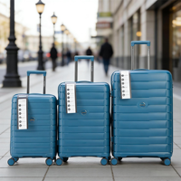 Ensemble de valises à roulettes de luxe en PP, 3 pièces, personnalisable en gros, imperméable, léger, avec serrure, écologique, pour l'aéroport