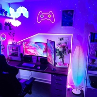 Enseigne néon LED pour manette de jeu, lampe néon USB pour décoration murale, idéale pour salle de jeux, chambre et fête