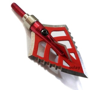 Bắn cung <span class=keywords><strong>Red</strong></span> Devil đầu rộng hai lưỡi săn bắn đầu mũi tên thép không gỉ đầu rộng nhôm mũi tên điểm - Product Image 1