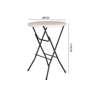 Tavolo pieghevole rotondo Casual all'aperto di alta qualità tavolo <span class=keywords><strong>da</strong></span> <span class=keywords><strong>giardino</strong></span> bianco alto - Product Image 5