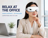 Masque de massage oculaire chauffant portable avec compression d'air, vibrations, musique, cinq modes, pliable, rechargeable par USB, pour la vente en gros