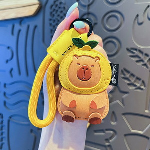 Creative Cartoon Capybara PU <b>Leather</b> Y2K <b>Keychain</b> Cute Animal Purse Charm Eco-Friendly Durable Handmade Unique Design Perfect - Product Image 2