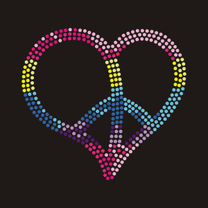 Hotfix tinh thể đá tình yêu đích thực trái tim Rhinestone truyền nhiệt sắt trên cánh Motif thiết kế cho Ăn mặc - Product Image 1