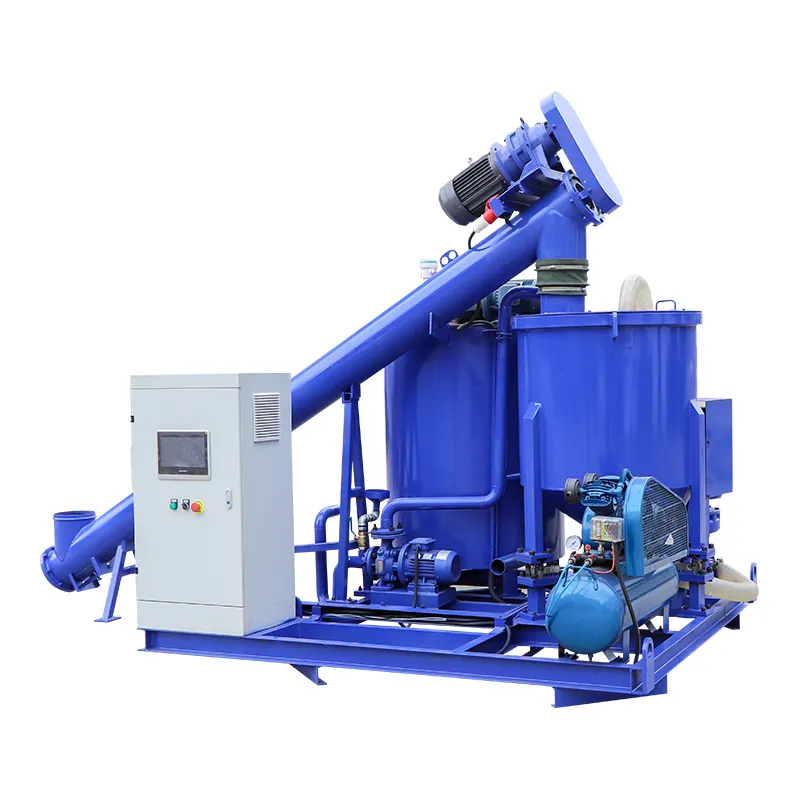 Construction foundation works fully automatic grout mixer plant with screw feeder and auto weighing system