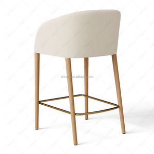 FERLY Cómodo taburete de barra y Mostrador de tela Barrelback con respaldo para el hogar Isla de cocina Diseño moderno - Product Image 2