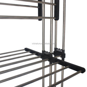 Портативный Расширяемый стеллаж для белья из нержавеющей стали с боковыми крыльями и колесиками - Product Image 4