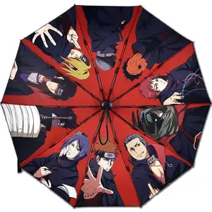 Cartoon Narutos automatic vinyl folding Xiao Organization large umbrella thickened anime umbrella umbrella shade