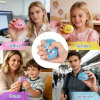 Lot de 4 jouets sensoriels anti-stress en TPR à montée lente, en forme de petits pains vapeur scintillants, à presser, en maltose