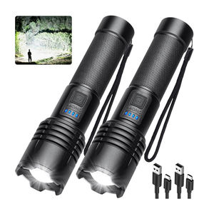 Lampe torche LED tactique de camping et d'extérieur super lumineuse 10000 lumens, 3 modes, étanche, rechargeable par USB, avec fonction de banque d'alimentation - Vente en gros - Product Image 1