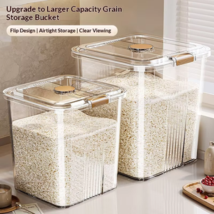 Seau à riz en plastique pour la maison, anti-insectes, anti-humidité, conteneur hermétique, 6L 10L 20L <span class=keywords><strong>30L</strong></span> 50L, pour le stockage des céréales, de la farine et des aliments - Product Image 5