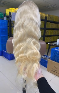 Parrucche Brasiliane 613 HD Full Lace Front con Capelli Vergini Remy, Lunghe, Biondo Platino Trasparente, Misure 13x4/13x6 - Product Image 3