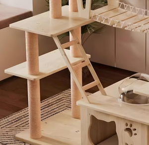 מתקן טיפוס לחתולים מעץ עמיד, מודרני וידידותי לסביבה, רהיט צעצוע אופנתי לחיות מחמד, עץ לחתולים, מידות בהתאמה אישית - Product Image 2