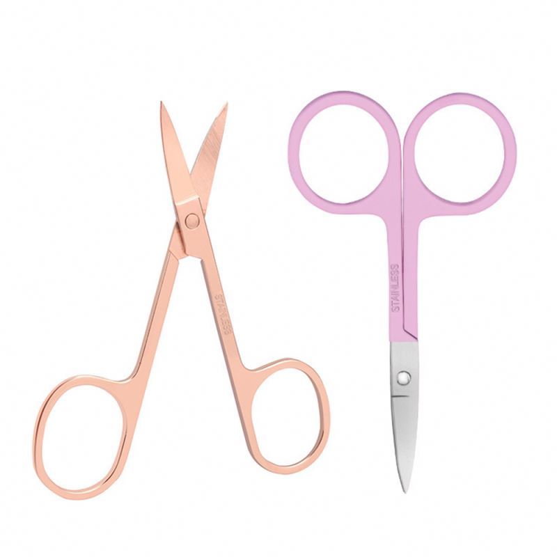 eyelid sticker cutting scissors stainless steel folding scissors professional makeup scissors stainless steel rose gold