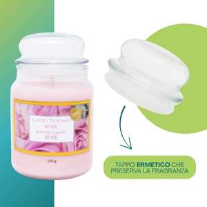 Scented Glass Jar <b>Candles</b> Rose 550g <b>Large</b> Jar <b>Candle</b> Set - Product Image 3