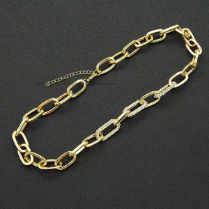 Hipster Women's Three-dimensional Oval <b>Cuban</b> <b>Chain</b> Necklace Sweater Decorative Accessories Collarbone <b>Chain</b> Tanjing - Product Image 3