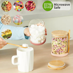 Récipients d'avoine <span class=keywords><strong>de</strong></span> nuit avec couvercles et cuillères Pot <span class=keywords><strong>de</strong></span> préparation <span class=keywords><strong>de</strong></span> repas à salade avec couvercles en bambou pour céréales à salade <span class=keywords><strong>de</strong></span> pouding aux graines <span class=keywords><strong>de</strong></span> <span class=keywords><strong>chia</strong></span> - Product Image 6