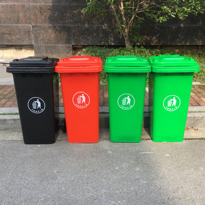 Contenedores de basura de 120L para carreteras, contenedores de basura para zonas residenciales, contenedores de basura de plástico de 100L, contenedores de basura para saneamiento municipal - Product Image 2