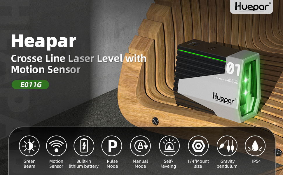 E011G Green Laser Level Self Leveling Cross Line Rechargeable Tool & Motion Sens