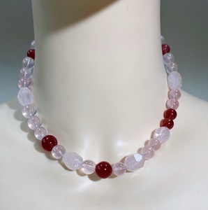 Low MOQ OEM ODM Pink Crystal Matching Set Natural Rose Strawberry Quartz <b>Beaded</b> <b>Bracelet</b> Necklace Women Gift Jewelry Wholesale - Product Image 3