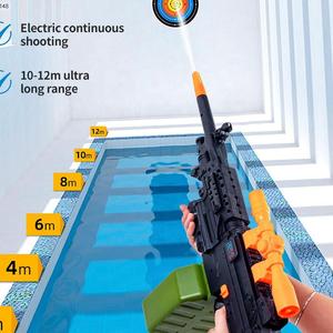 ปืนฉีดน้ำไฟฟ้าแรงดันสูง รุ่น M249 ของเล่นแบตเตอรี่ ปืนฉีดน้ำไฟฟ้าทหาร - Product Image 3