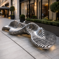 Sculpture abstraite en acier inoxydable sur mesure, grande taille, polie, statue décorative pour jardin extérieur, parc et espace public