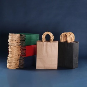 Bolsa de Papel Kraft Biodegradable con Logotipo Impreso Personalizado, Bolsa de Compras y para Llevar, con Asa Troquelada - Product Image 1