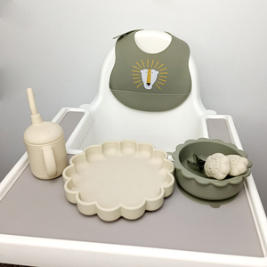Ensemble de vaisselle d'apprentissage pour tout-petits, bol d'apprentissage avec une forte aspiration, design mignon de <span class=keywords><strong>lion</strong></span>, cuillère et fourchette à manche court pliable - Product Image 2